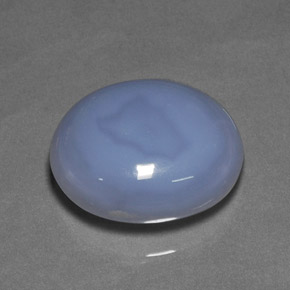40.37カラットの天然ラベンダーブルーカルセドニー（25.1×20.3 mm・透明）