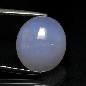 16.62カラットの天然ラベンダーブルーカルセドニー（17.4×15.4 mm・オーバルカット）