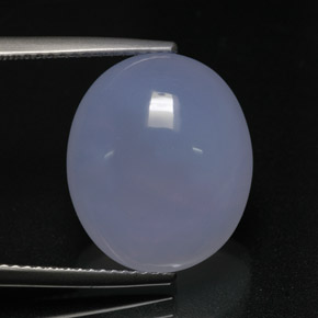 12.69カラットの天然ラベンダーブルーカルセドニー（16.5×14 mm・オーバルカット）