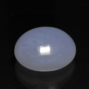 12.71カラットの天然ラベンダーブルーカルセドニー（16.5×13.6 mm・オーバルカット）