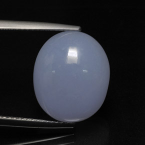11.41カラットの天然ラベンダーブルーカルセドニー（15.5×12.9 mm・オーバルカット）