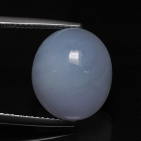 13.49カラットの天然ラベンダーブルーカルセドニー（15×12.9 mm・オーバルカット）