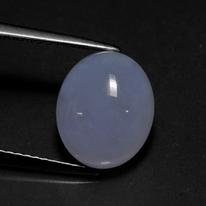 4.69カラットの天然ラベンダーブルーカルセドニー（11.1×9.1 mm・透明）