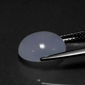 3.94カラットの天然ラベンダーブルーカルセドニー（11×9 mm・透明）