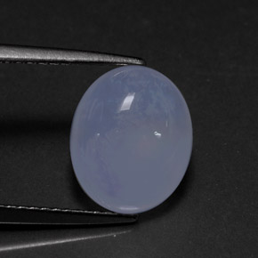 4.03カラットの天然ラベンダーブルーカルセドニー（11.1×9.1 mm・透明）