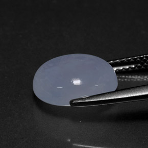 4.03カラットの天然ラベンダーブルーカルセドニー（11.1×9.1 mm・透明）