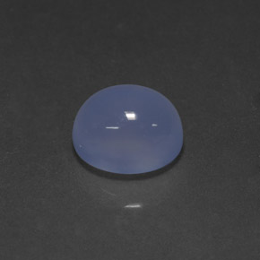5.09カラットの天然ラベンダーブルーカルセドニー（10.9×9 mm・透明）