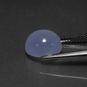 5.09カラットの天然ラベンダーブルーカルセドニー（10.9×9 mm・透明）