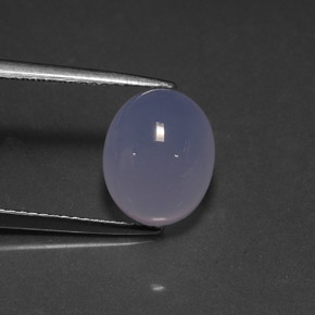 5.27カラットの天然ラベンダーブルーカルセドニー（11.1×9 mm・透明）
