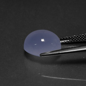 5.27カラットの天然ラベンダーブルーカルセドニー（11.1×9 mm・透明）