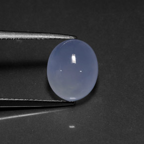 4.73カラットの天然ラベンダーブルーカルセドニー（11×9.1 mm・透明）