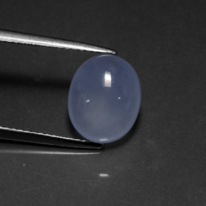 4.23カラットの天然ラベンダーブルーカルセドニー（11.1×9.1 mm・透明）
