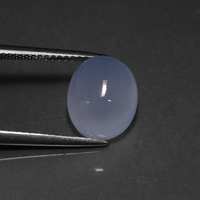 5.06カラットの天然ラベンダーブルーカルセドニー（10.9×9 mm・透明）