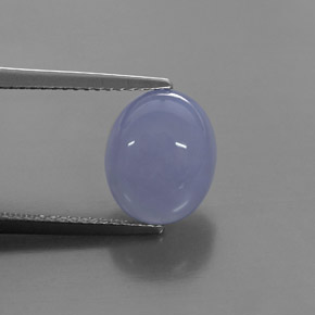 4.34カラットの天然ラベンダーブルーカルセドニー（10.9×9 mm・透明）