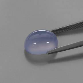 3.95カラットの天然ラベンダーブルーカルセドニー、透明、透明/半透明