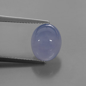 4.87カラットの天然ラベンダーブルーカルセドニー（11×9 mm・透明）