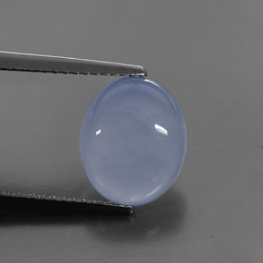 3.58カラットの天然ラベンダーブルーカルセドニー（10.9×9.1 mm・透明）