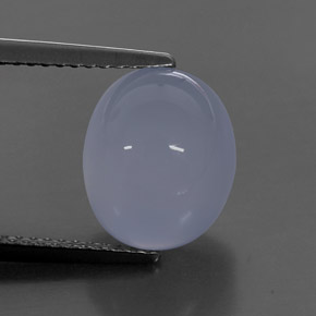 5.03カラットの天然ラベンダーブルーカルセドニー（11.1×9.1 mm・透明）