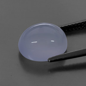 5.03カラットの天然ラベンダーブルーカルセドニー（11.1×9.1 mm・透明）