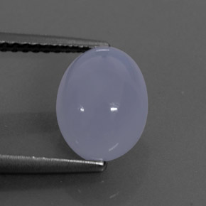 2.42カラットの天然ラベンダーブルーカルセドニー（9.1×7.1 mm・透明）