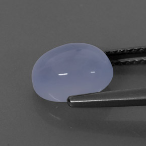 2.38カラットの天然ラベンダーブルーカルセドニー（9.1×7.1 mm・透明）