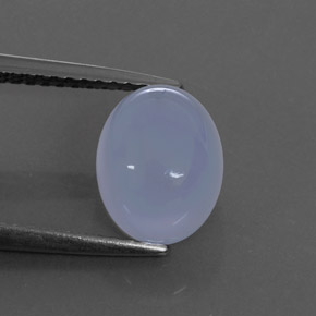 3.07カラットの天然ラベンダーブルーカルセドニー（9.1×7.2 mm・透明）