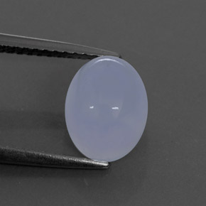 3.07カラットの天然ラベンダーブルーカルセドニー（9.1×7.1 mm・透明）