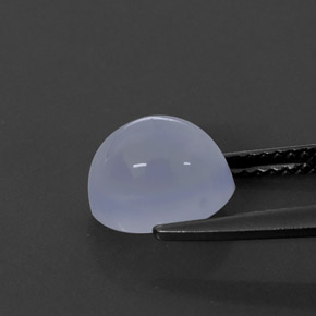 2.84カラットの天然ラベンダーブルーカルセドニー（8.8×7 mm・透明）