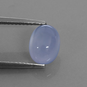 2.43カラットの天然ラベンダーブルーカルセドニー（9×6.9 mm・透明）