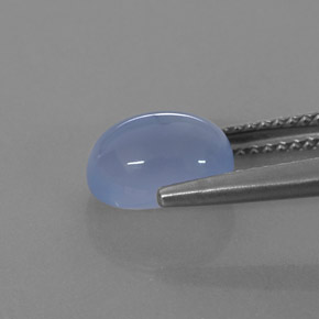 2.43カラットの天然ラベンダーブルーカルセドニー（9×6.9 mm・透明）