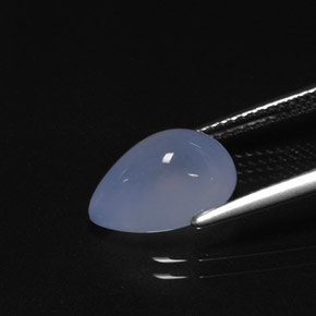 3.68カラットの天然ラベンダーブルーカルセドニー（11.9×8.1 mm・透明）