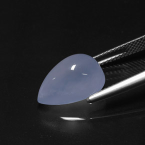 6.09カラットの天然ラベンダーブルーカルセドニー（13.9×9 mm・透明）
