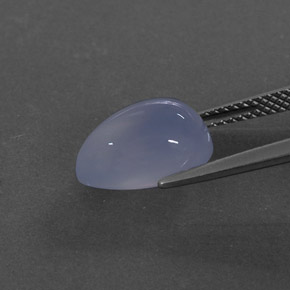 4.11カラットの天然ラベンダーブルーカルセドニー、透明、透明/半透明