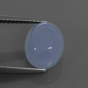 3.46カラットの天然ラベンダーブルーカルセドニー（9.9×8 mm・透明）