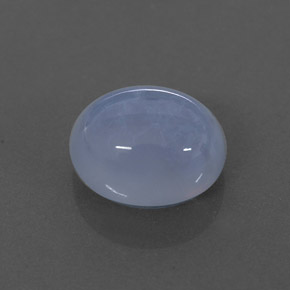 3.46カラットの天然ラベンダーブルーカルセドニー（9.9×8 mm・透明）