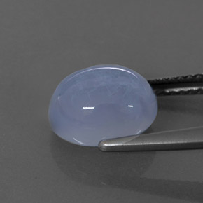 3.46カラットの天然ラベンダーブルーカルセドニー（9.9×8 mm・透明）