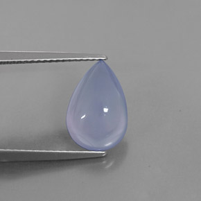 2.49カラットの天然ラベンダーブルーカルセドニー（12×8 mm・透明）
