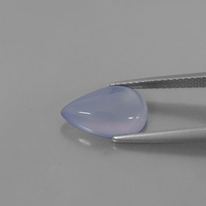 2.49カラットの天然ラベンダーブルーカルセドニー（12×8 mm・透明）