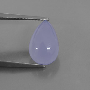 3.40カラットの天然ラベンダーブルーカルセドニー（11.8×7.9 mm・透明）