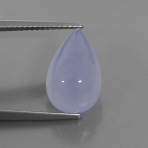 5.28カラットの天然ラベンダーブルーカルセドニー（14.2×9.1 mm・透明）