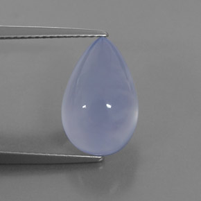 5.21カラットの天然ラベンダーブルーカルセドニー（13.8×9 mm・透明）