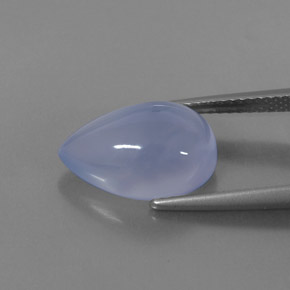 5.21カラットの天然ラベンダーブルーカルセドニー（13.8×9 mm・透明）