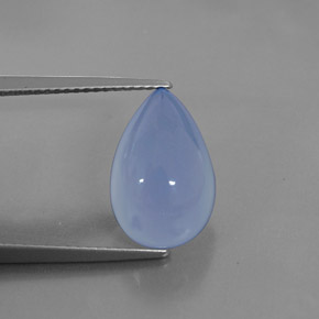 5.20カラットの天然ラベンダーブルーカルセドニー（13.9×9.1 mm・透明）