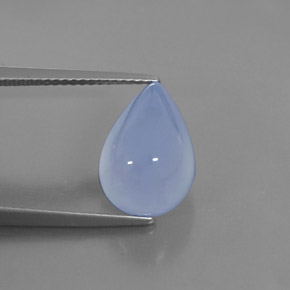 5.58カラットの天然ラベンダーブルーカルセドニー（12.9×9.1 mm・透明）