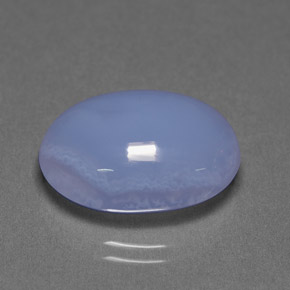 9.81カラットの天然ラベンダーブルーカルセドニー（16.9×11.7 mm・透明）