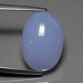9.81カラットの天然ラベンダーブルーカルセドニー（16.9×11.7 mm・透明）