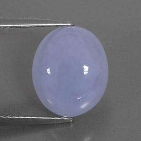 5.52カラットの天然ラベンダーブルーカルセドニー（12×10.1 mm・透明）