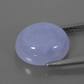 5.52カラットの天然ラベンダーブルーカルセドニー（12×10.1 mm・透明）