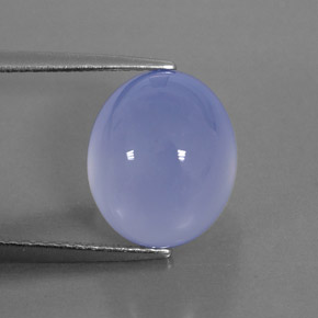 6.71カラットの天然ラベンダーブルーカルセドニー（11.7×9.8 mm・透明）