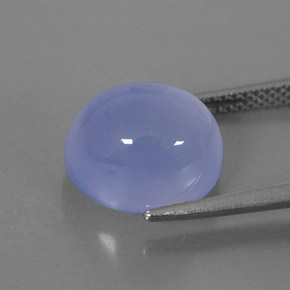 6.71カラットの天然ラベンダーブルーカルセドニー（11.7×9.8 mm・透明）